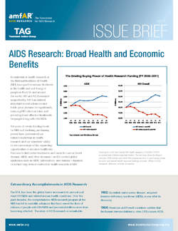 Report cover: AIDS Research - Broad Health and Economic Benefits