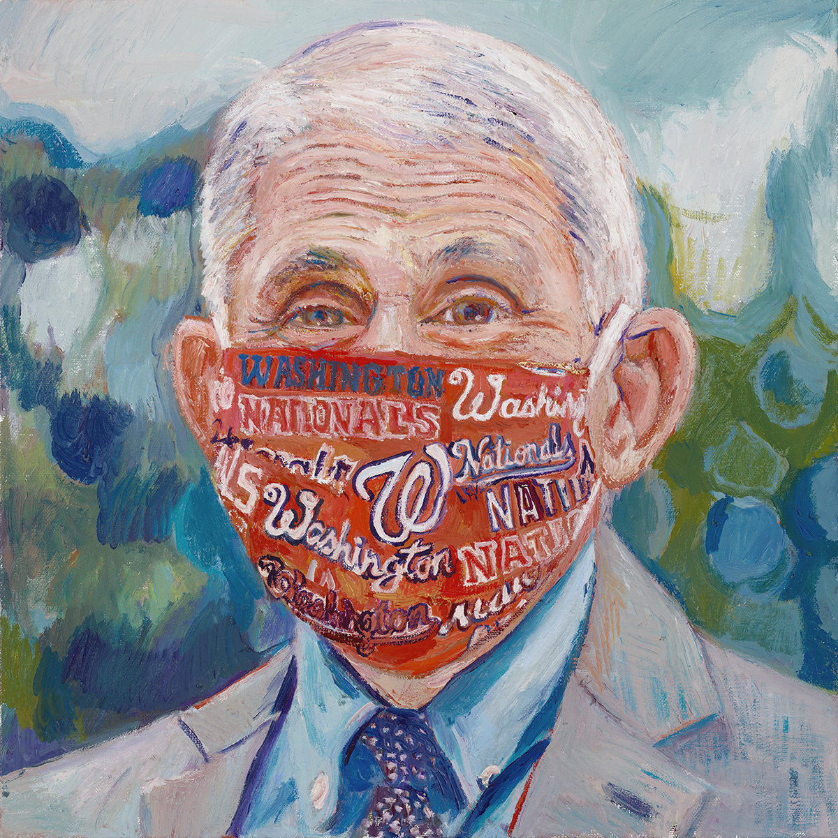 image of Keith Mayerson's print "Homage to America’s Doctor, Anthony S. Fauci"