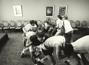 Ben Thornberry's photo: RNC, Activists practice evacuation technique, 1988