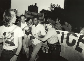 Ben Thornberry's photo: Police push anti-gay-violence marchers, NYC, 1989