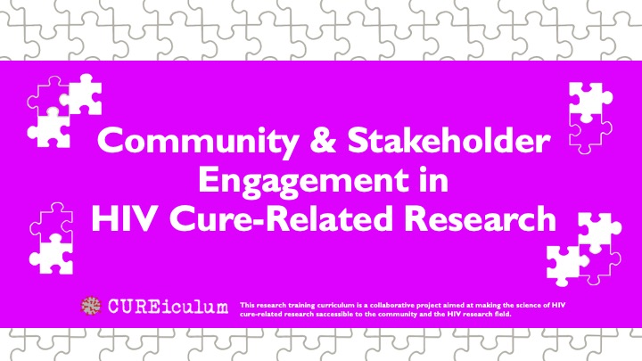 cover slide of community & stakeholder engagement in hiv cure-related research