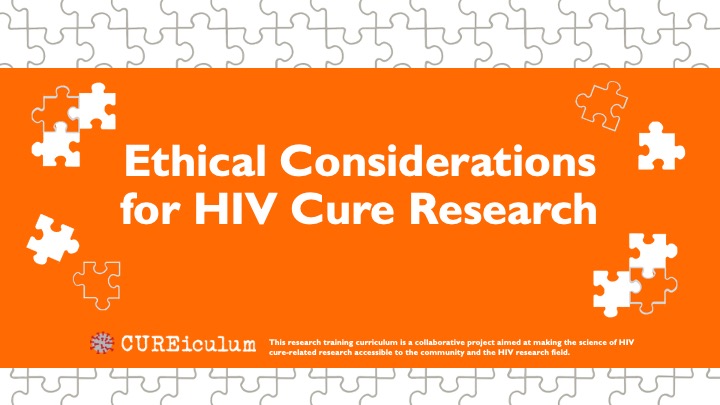 cover slide for Ethical Considerations for HIV Cure Research