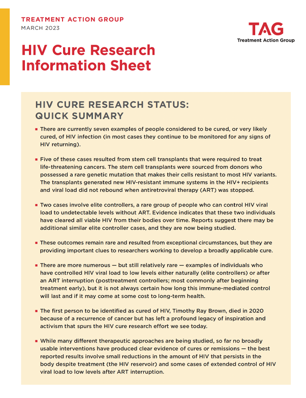 hiv_cure_research_overview Cover of report - HIV Cure research information sheet